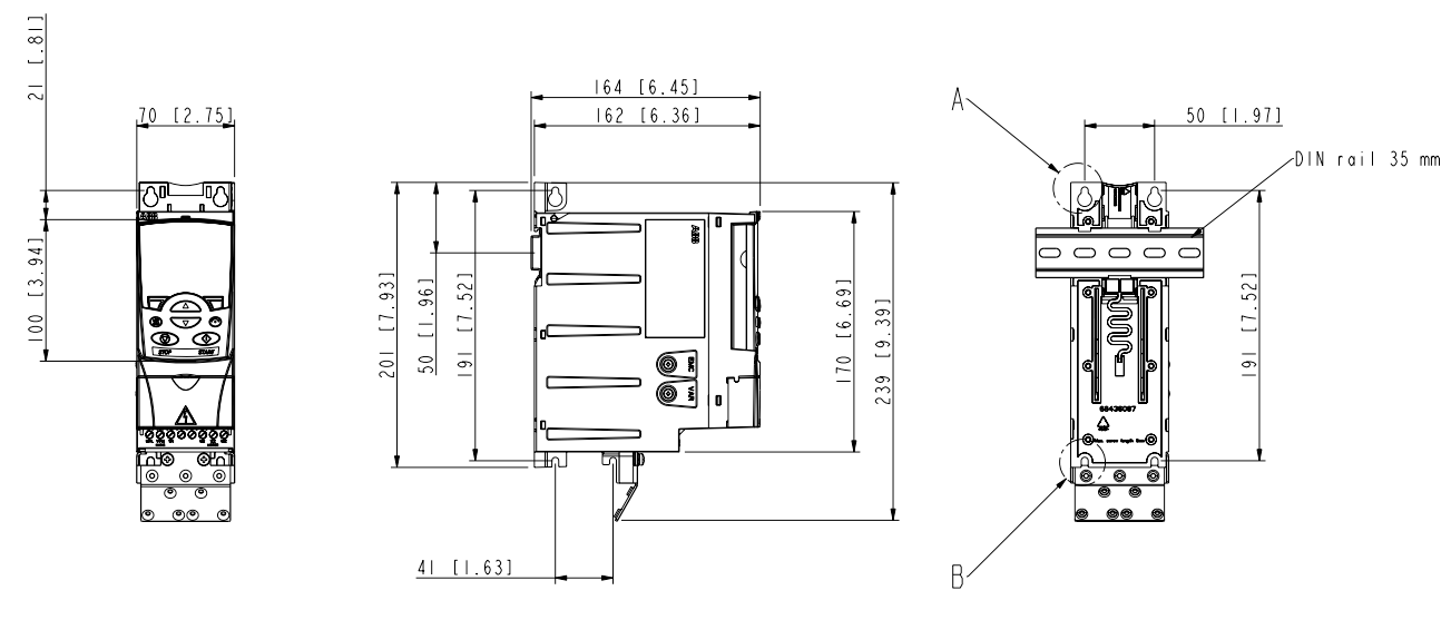 Wymiary falowników ABB ACS310