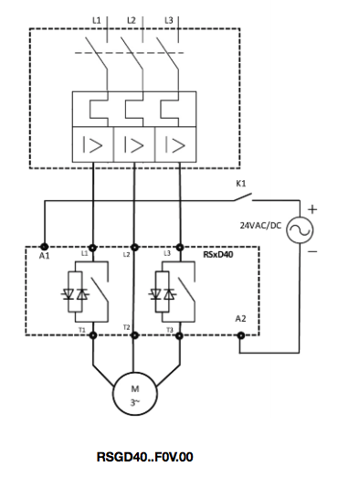 Schemat softstartów Carlo Gavazzi RSGD