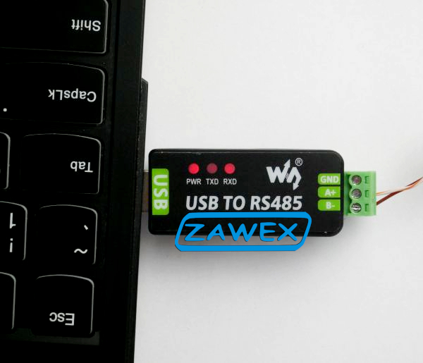 Połączenia falownika LG/LS M100 z komputerem Drive View - RS485 - USB