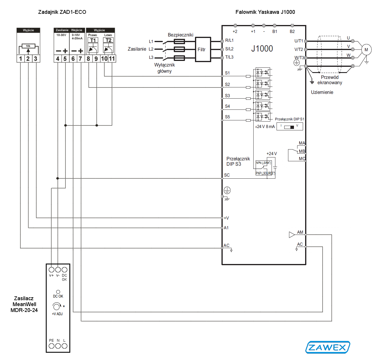 Schemat Yaskawa J1000