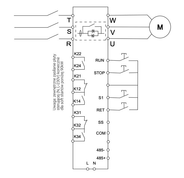 Schemat Softstartu Sanyu SSXA