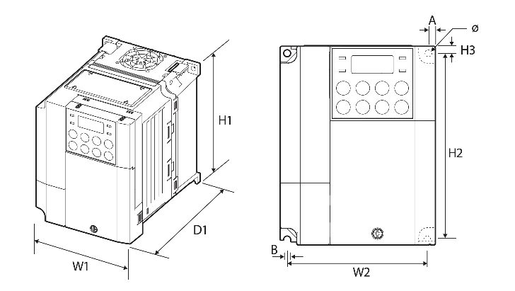 Wymiary falownika LG LS S100