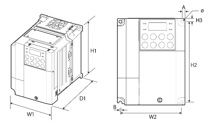 Wymiary falownika LG LS S100