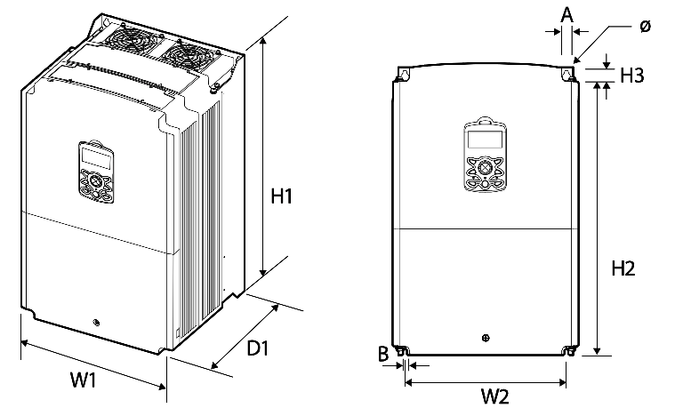 Wymiary falownika LG LS S100