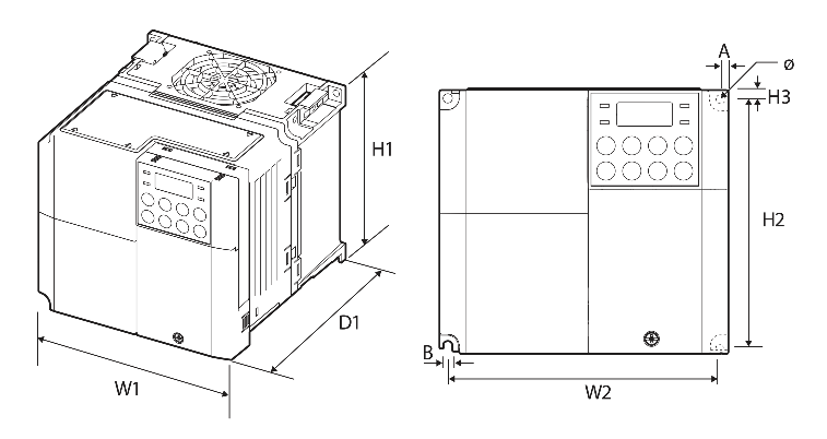 Wymiary falownika LG LS S100