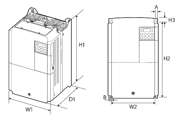 Wymiary falownika LG LS S100