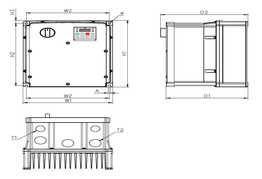 Wymiary falownika LG LS S100