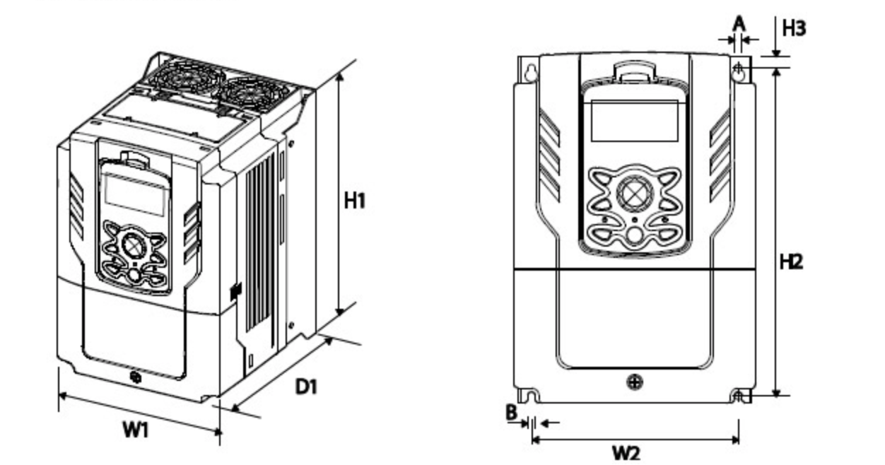 Falowniki LG H100 - wymiary