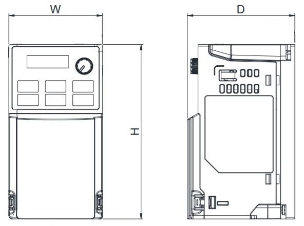 Wymiary Falownika Delta VFD-MS300