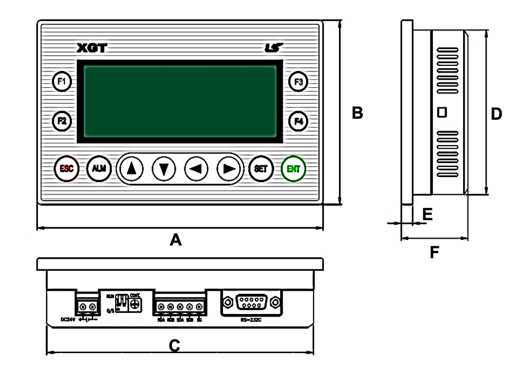 HMI XP10 - wymiary